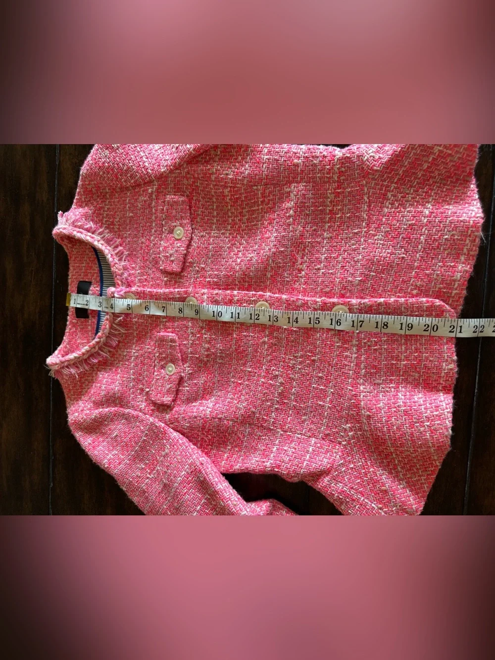 J. Crew Pink Tweed Peplum Jacket